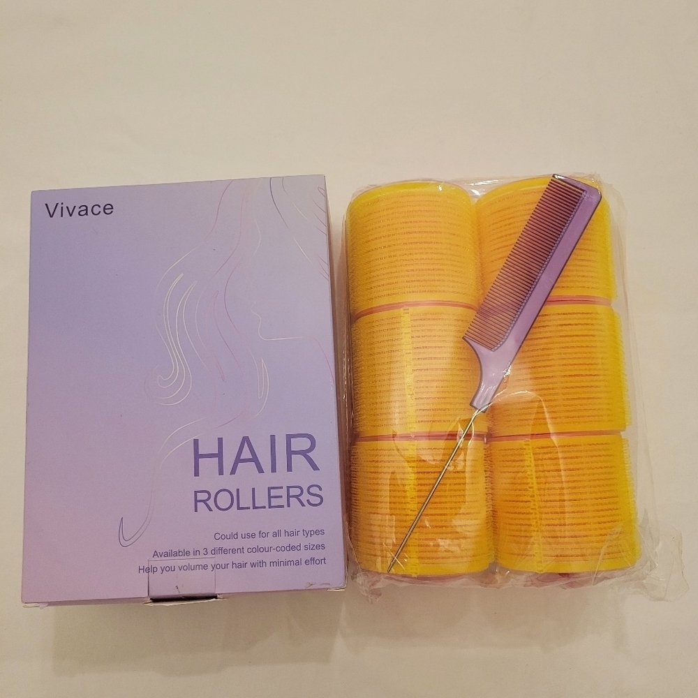 Vivace Velcro Hair roller set 31 piece set; rollers, clips, and comb